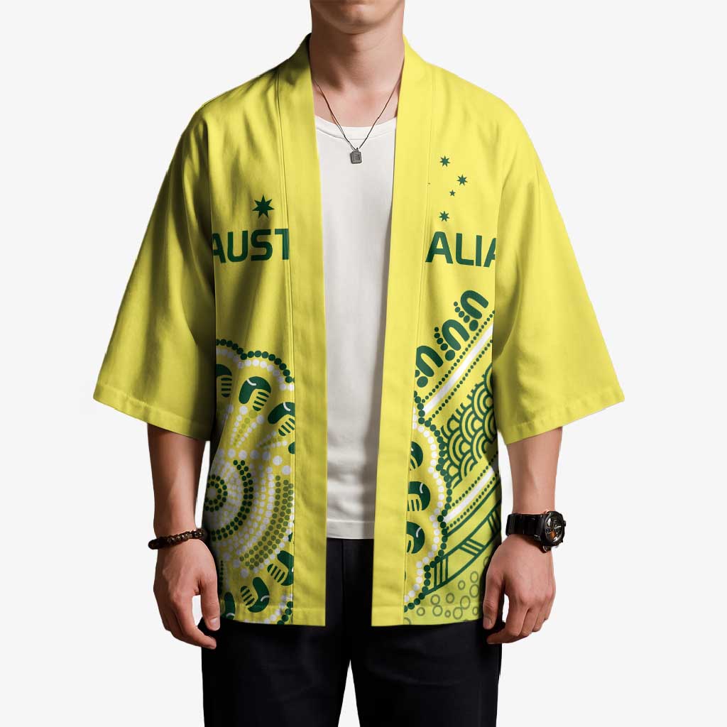 Custom Cricket Aussie Pride Kimono Aboriginal Dot Art Cricket - Aussie Hoodie