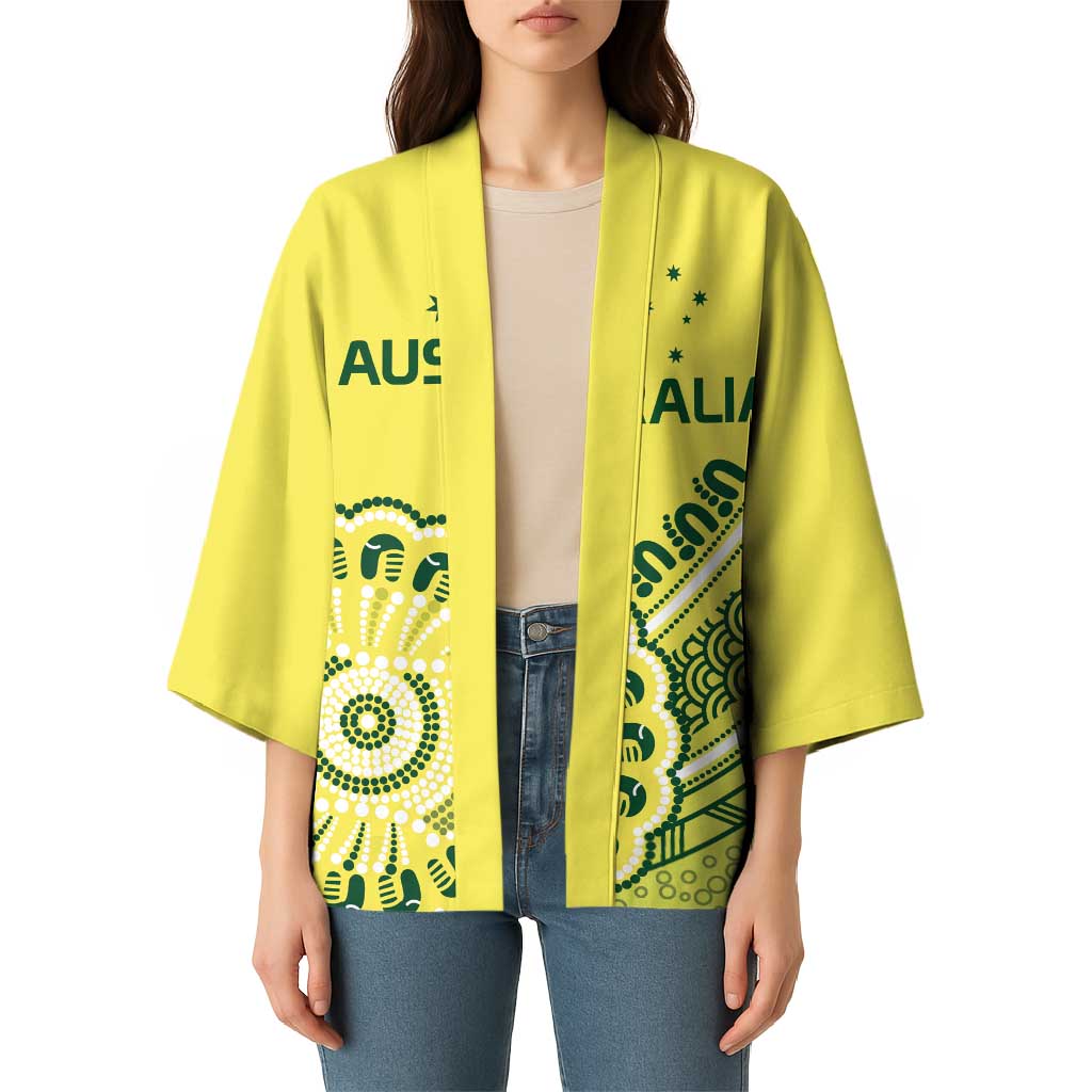 Custom Cricket Aussie Pride Kimono Aboriginal Dot Art Cricket - Aussie Hoodie