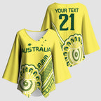 Custom Cricket Aussie Pride Kimono Sleeve Blouse Aboriginal Dot Art Cricket - Aussie Hoodie