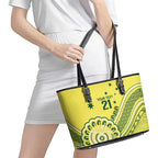 Custom Cricket Aussie Pride Leather Tote Bag Aboriginal Dot Art Cricket - Aussie Hoodie