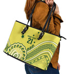 Custom Cricket Aussie Pride Leather Tote Bag Aboriginal Dot Art Cricket - Aussie Hoodie