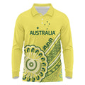 Custom Cricket Aussie Pride Long Sleeve Polo Shirt Aboriginal Dot Art Cricket - Aussie Hoodie
