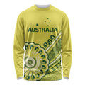 Custom Cricket Aussie Pride Long Sleeve Shirt Aboriginal Dot Art Cricket - Aussie Hoodie