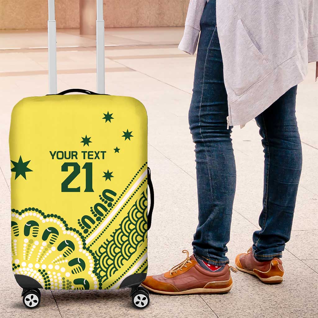 Custom Cricket Aussie Pride Luggage Cover Aboriginal Dot Art Cricket - Aussie Hoodie