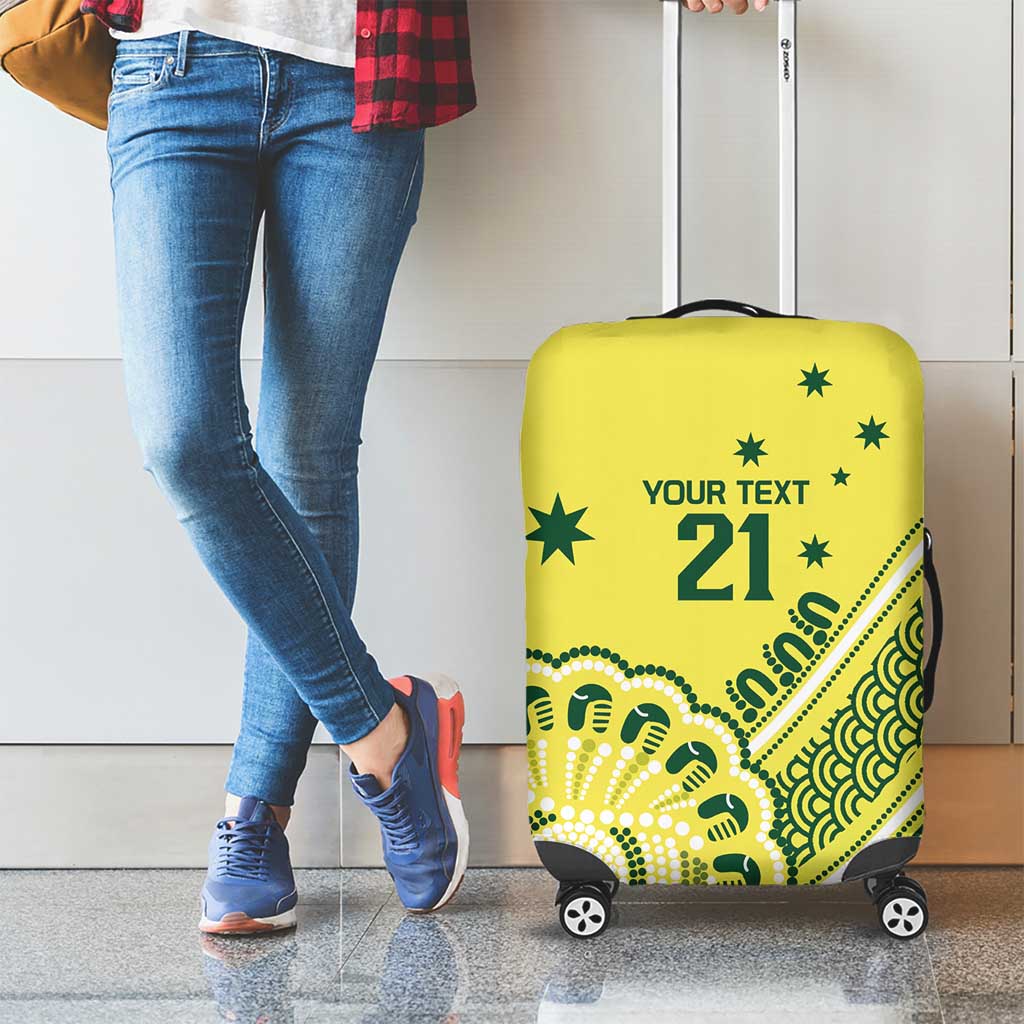 Custom Cricket Aussie Pride Luggage Cover Aboriginal Dot Art Cricket - Aussie Hoodie