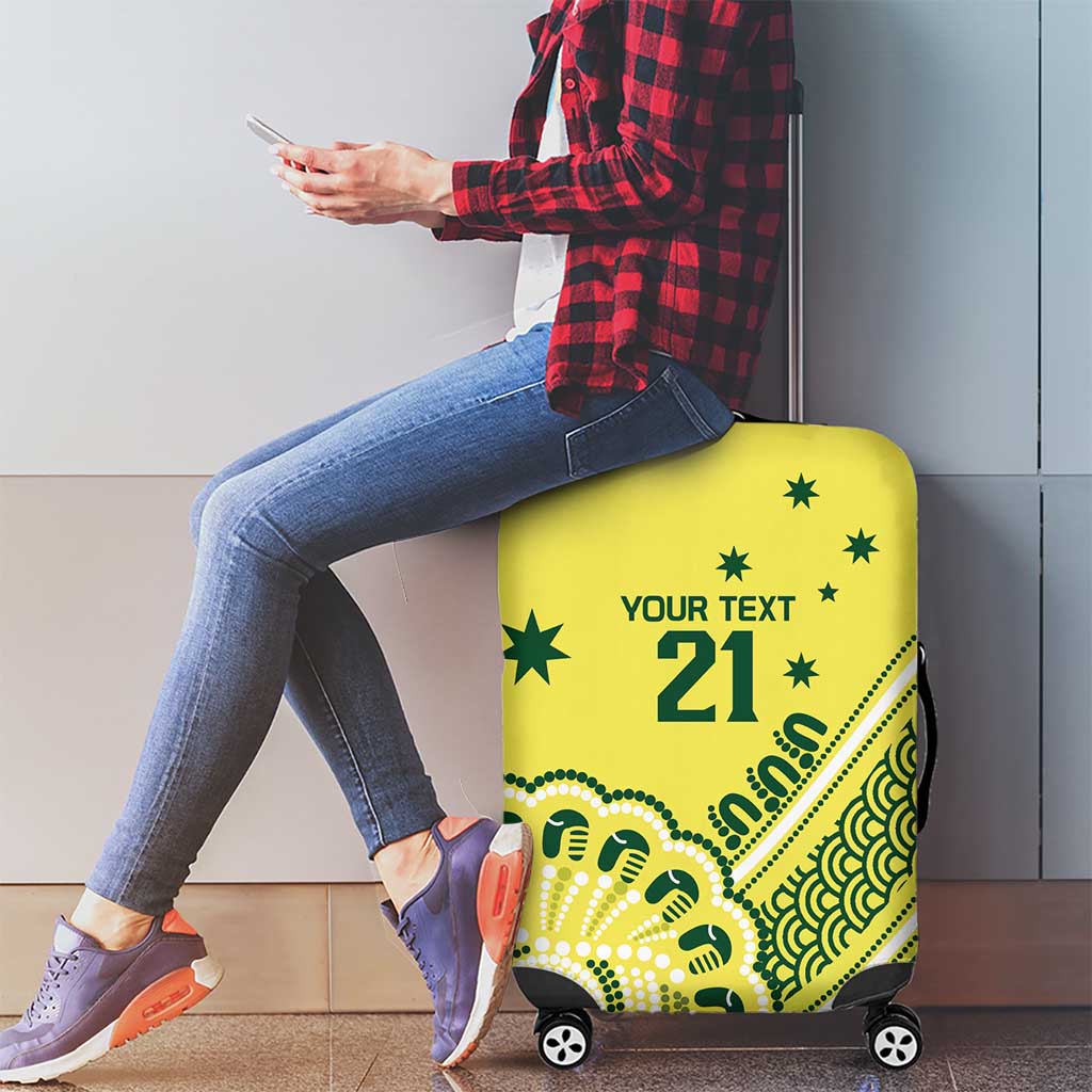 Custom Cricket Aussie Pride Luggage Cover Aboriginal Dot Art Cricket - Aussie Hoodie