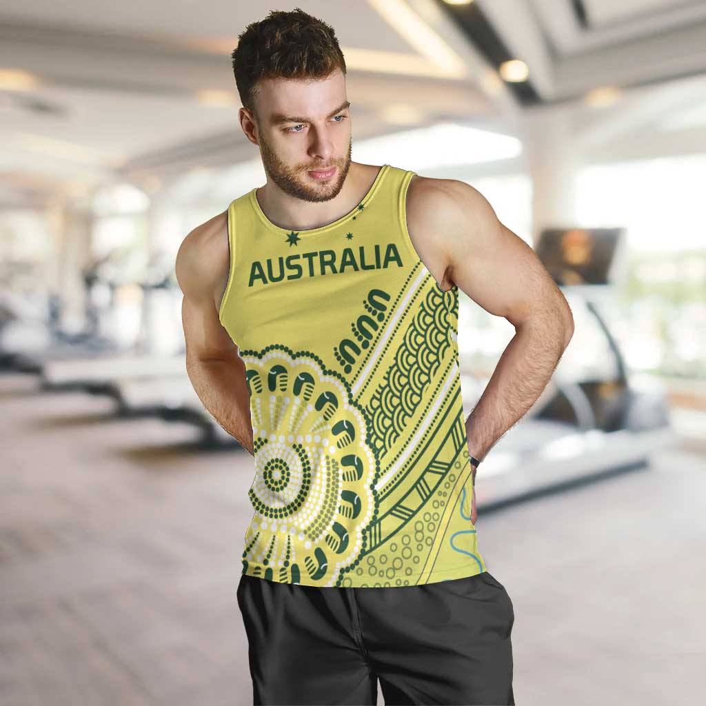 Custom Cricket Aussie Pride Men Tank Top Aboriginal Dot Art Cricket - Aussie Hoodie