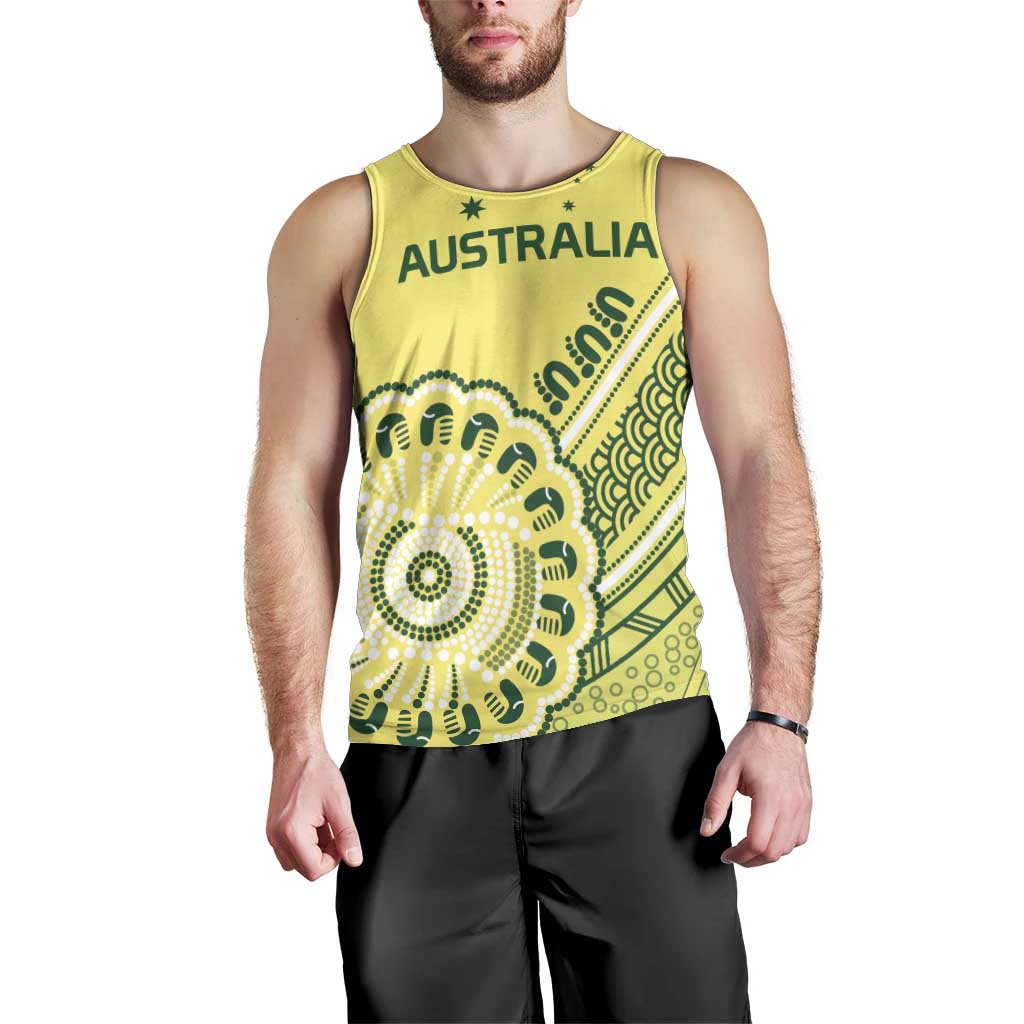 Custom Cricket Aussie Pride Men Tank Top Aboriginal Dot Art Cricket - Aussie Hoodie