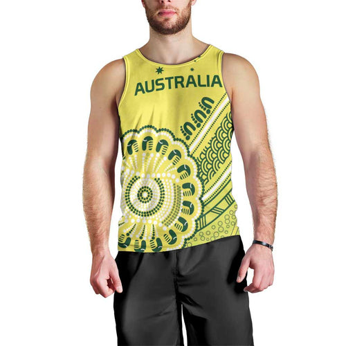 Custom Cricket Aussie Pride Men Tank Top Aboriginal Dot Art Cricket - Aussie Hoodie