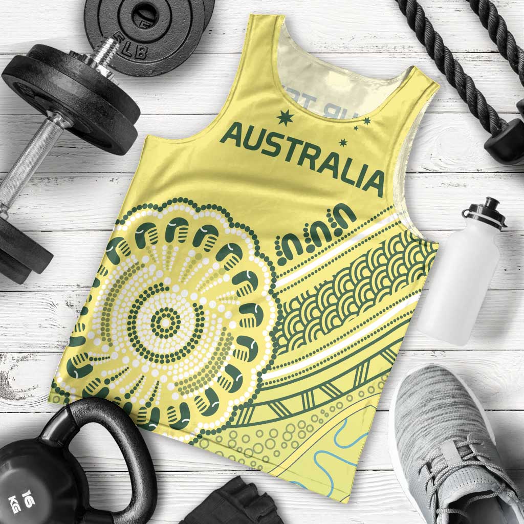 Custom Cricket Aussie Pride Men Tank Top Aboriginal Dot Art Cricket - Aussie Hoodie