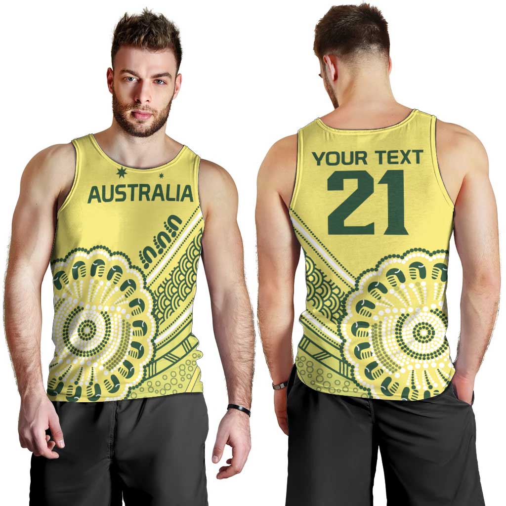Custom Cricket Aussie Pride Men Tank Top Aboriginal Dot Art Cricket - Aussie Hoodie