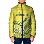 Custom Cricket Aussie Pride Padded Jacket Aboriginal Dot Art Cricket - Aussie Hoodie