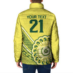 Custom Cricket Aussie Pride Padded Jacket Aboriginal Dot Art Cricket - Aussie Hoodie