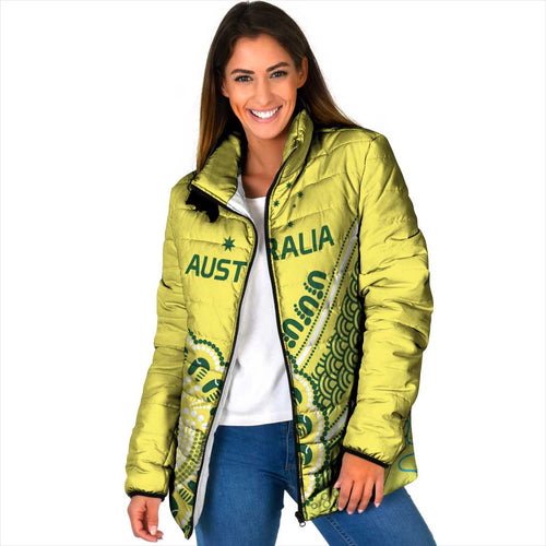 Custom Cricket Aussie Pride Padded Jacket Aboriginal Dot Art Cricket - Aussie Hoodie