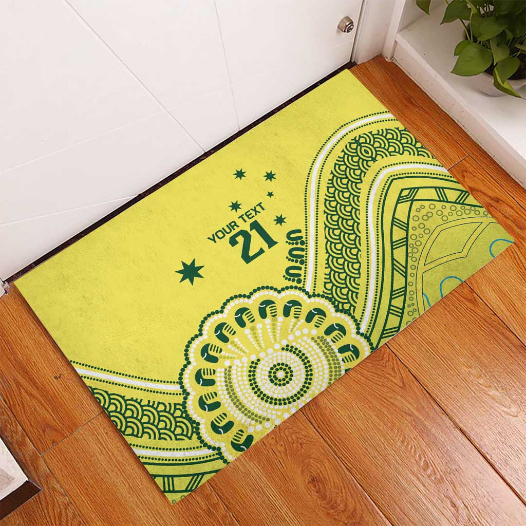 Custom Cricket Aussie Pride Rubber Doormat Aboriginal Dot Art Cricket - Aussie Hoodie