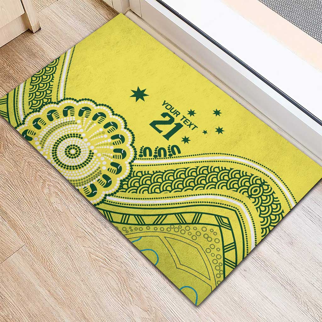 Custom Cricket Aussie Pride Rubber Doormat Aboriginal Dot Art Cricket - Aussie Hoodie