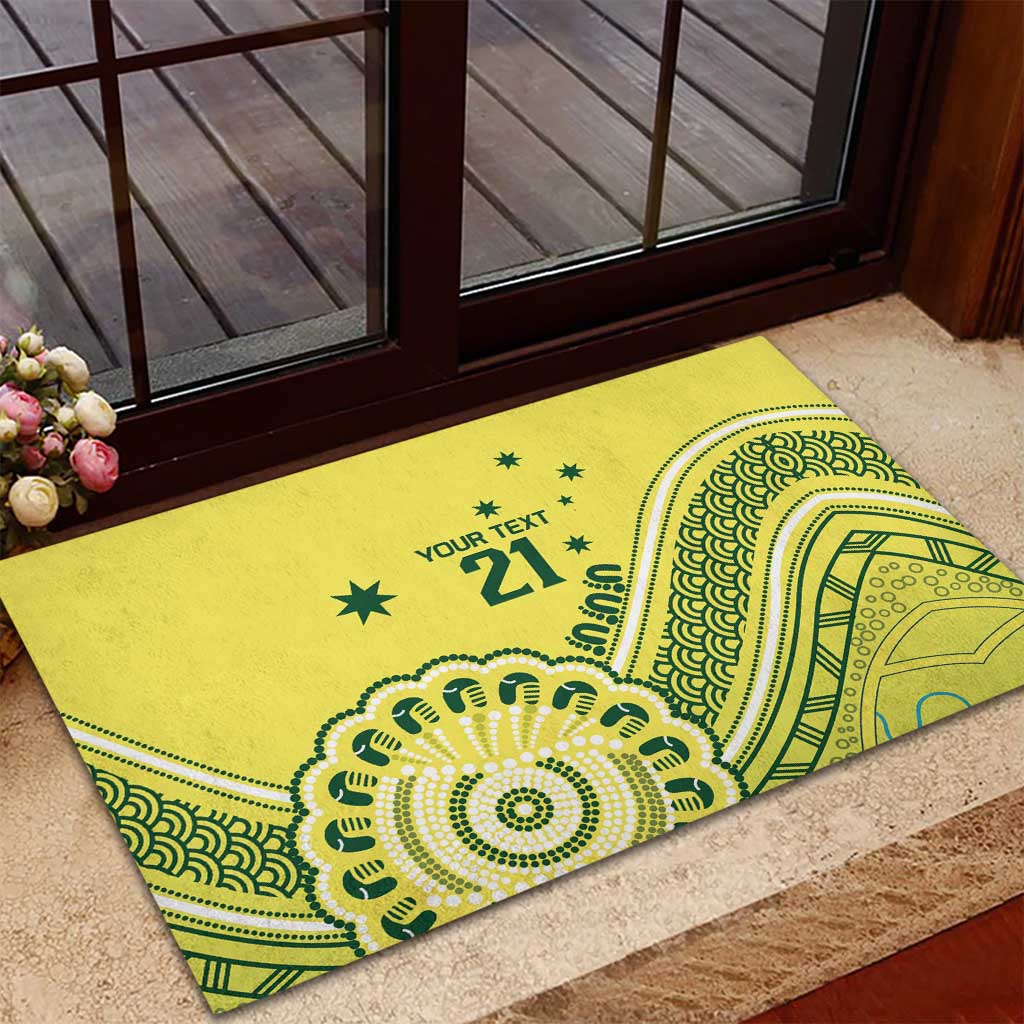 Custom Cricket Aussie Pride Rubber Doormat Aboriginal Dot Art Cricket - Aussie Hoodie