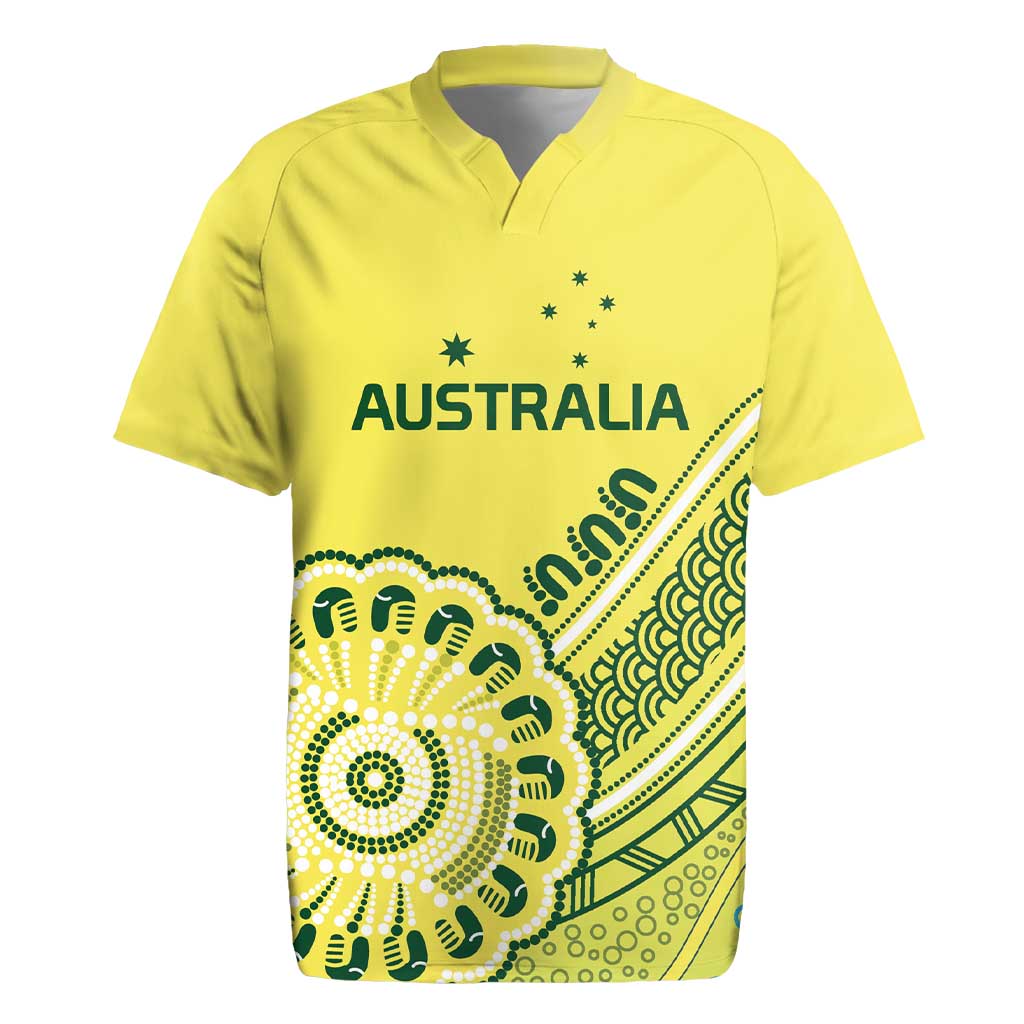 Custom Cricket Aussie Pride Rugby Jersey Aboriginal Dot Art Cricket - Aussie Hoodie