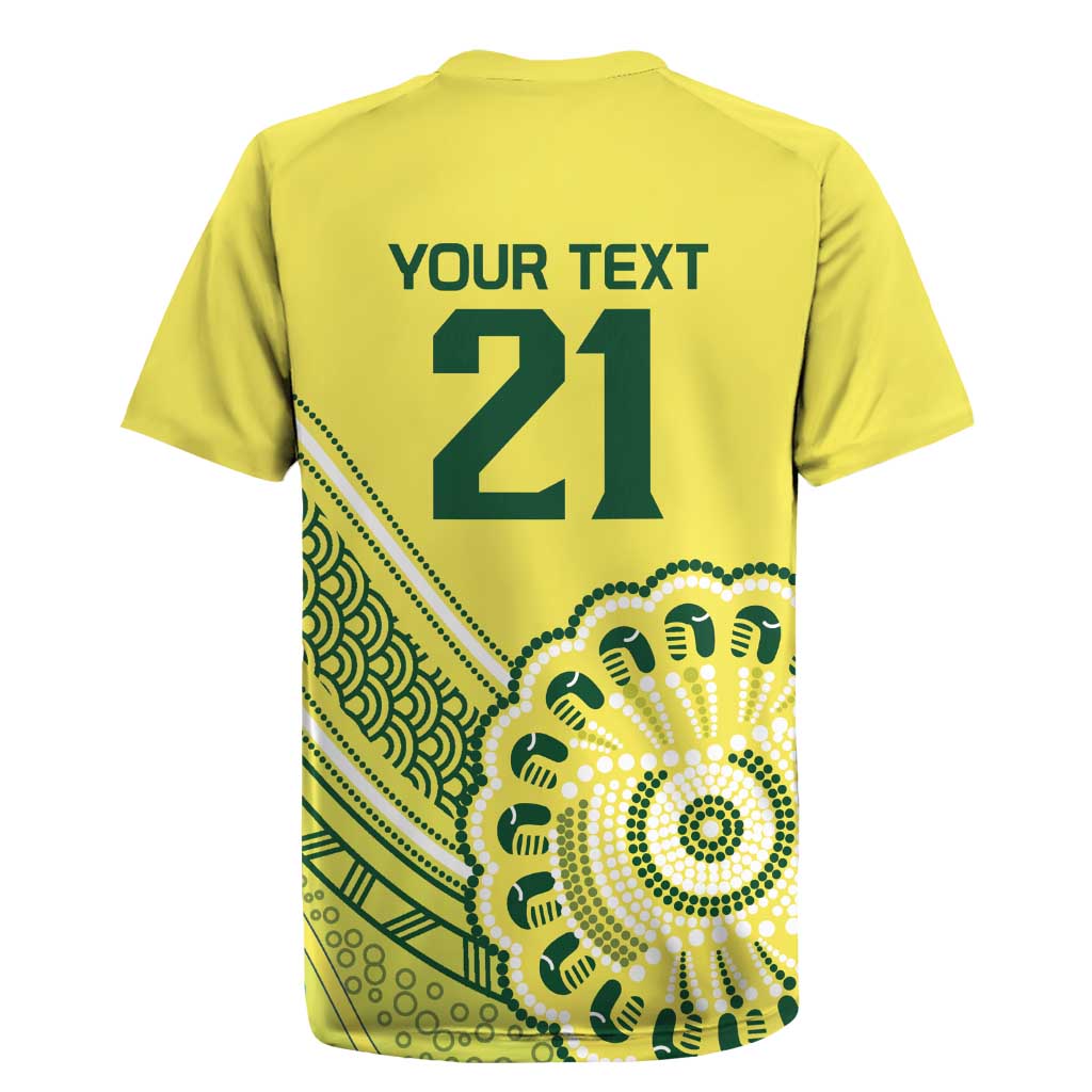 Custom Cricket Aussie Pride Rugby Jersey Aboriginal Dot Art Cricket - Aussie Hoodie