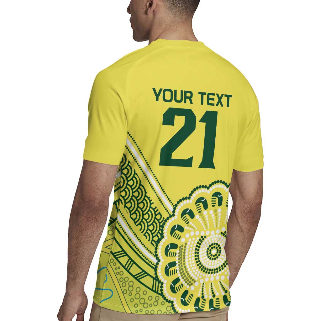Custom Cricket Aussie Pride Rugby Jersey Aboriginal Dot Art Cricket - Aussie Hoodie