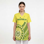 Custom Cricket Aussie Pride Scrub Top Aboriginal Dot Art Cricket - Aussie Hoodie