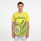 Custom Cricket Aussie Pride Scrub Top Aboriginal Dot Art Cricket - Aussie Hoodie