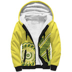 Custom Cricket Aussie Pride Sherpa Hoodie Aboriginal Dot Art Cricket - Aussie Hoodie