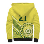 Custom Cricket Aussie Pride Sherpa Hoodie Aboriginal Dot Art Cricket - Aussie Hoodie