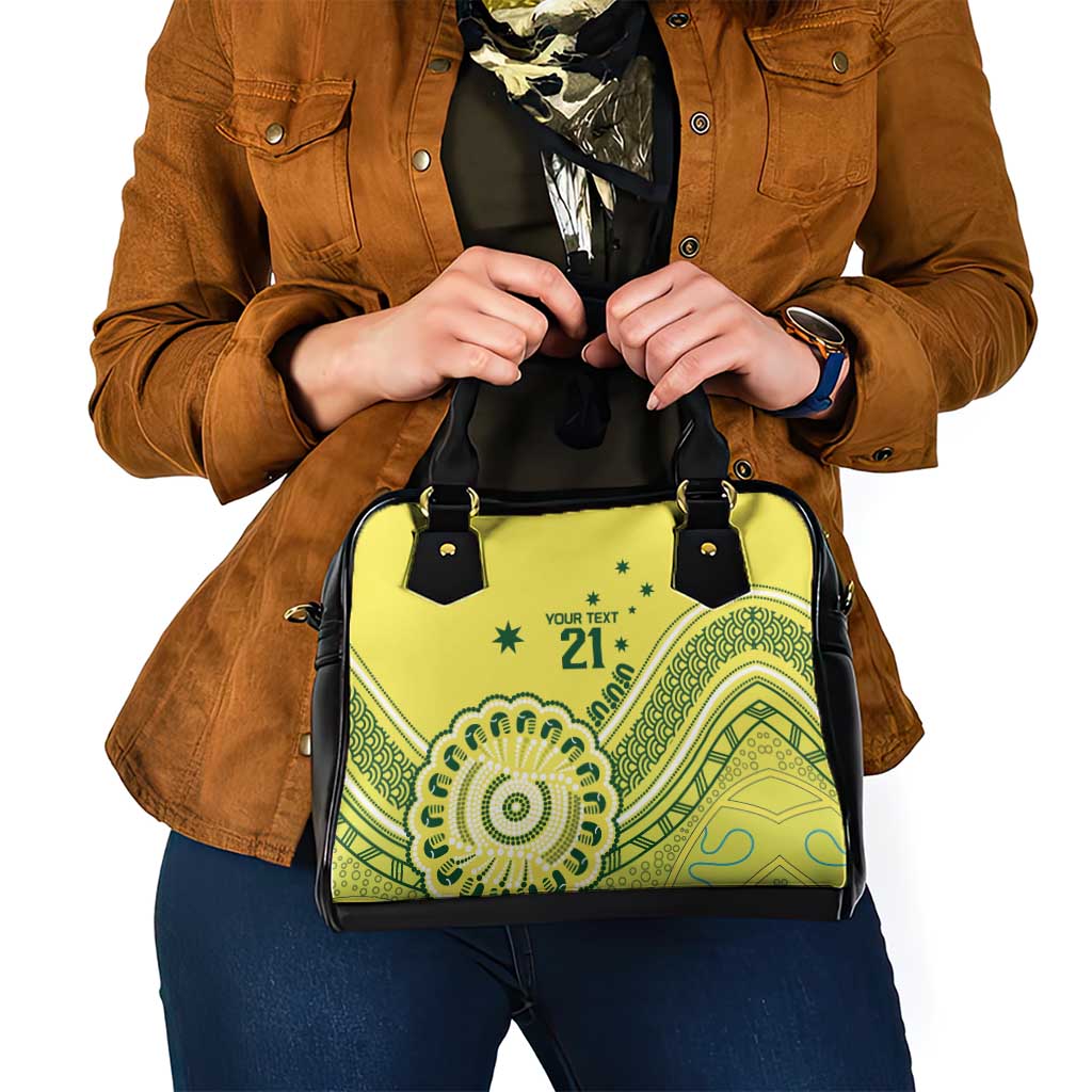 Custom Cricket Aussie Pride Shoulder Handbag Aboriginal Dot Art Cricket - Aussie Hoodie