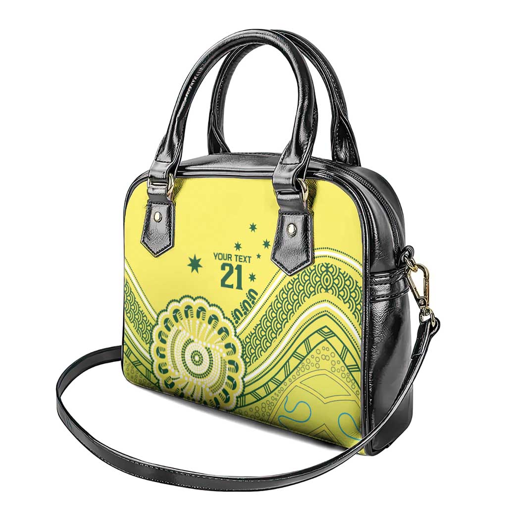 Custom Cricket Aussie Pride Shoulder Handbag Aboriginal Dot Art Cricket - Aussie Hoodie
