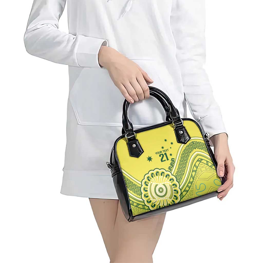 Custom Cricket Aussie Pride Shoulder Handbag Aboriginal Dot Art Cricket - Aussie Hoodie