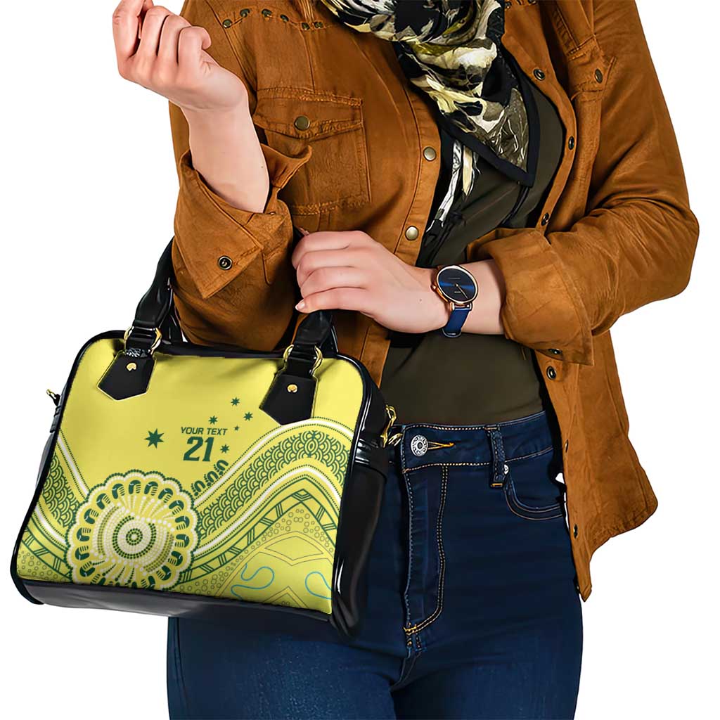 Custom Cricket Aussie Pride Shoulder Handbag Aboriginal Dot Art Cricket - Aussie Hoodie