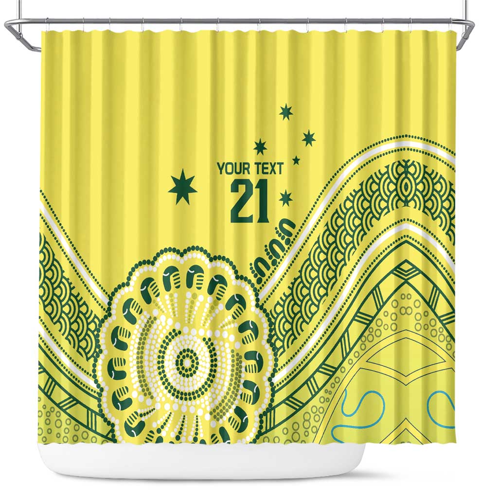 Custom Cricket Aussie Pride Shower Curtain Aboriginal Dot Art Cricket - Aussie Hoodie