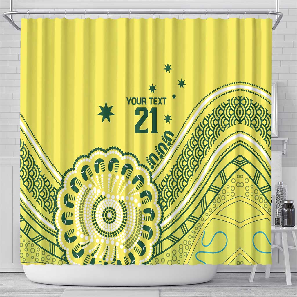 Custom Cricket Aussie Pride Shower Curtain Aboriginal Dot Art Cricket - Aussie Hoodie