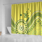 Custom Cricket Aussie Pride Shower Curtain Aboriginal Dot Art Cricket - Aussie Hoodie