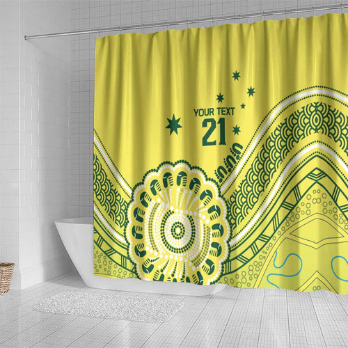 Custom Cricket Aussie Pride Shower Curtain Aboriginal Dot Art Cricket - Aussie Hoodie
