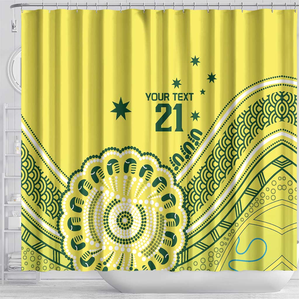 Custom Cricket Aussie Pride Shower Curtain Aboriginal Dot Art Cricket - Aussie Hoodie