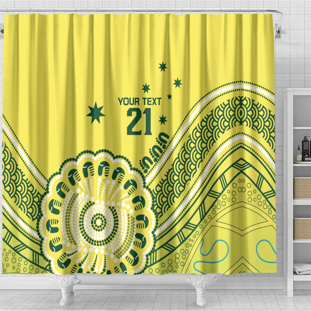 Custom Cricket Aussie Pride Shower Curtain Aboriginal Dot Art Cricket - Aussie Hoodie