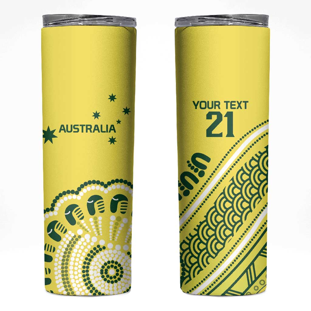 Custom Cricket Aussie Pride Skinny Tumbler Aboriginal Dot Art Cricket - Aussie Hoodie