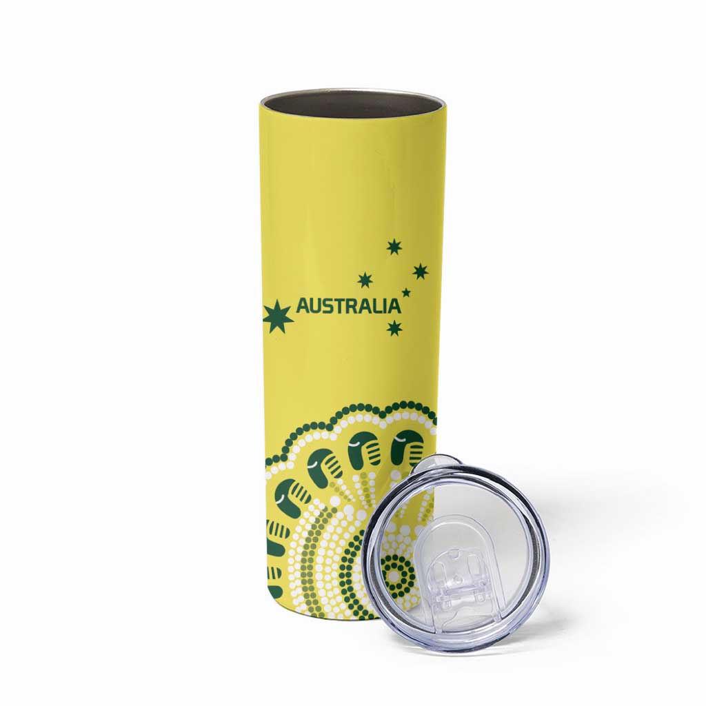 Custom Cricket Aussie Pride Skinny Tumbler Aboriginal Dot Art Cricket - Aussie Hoodie