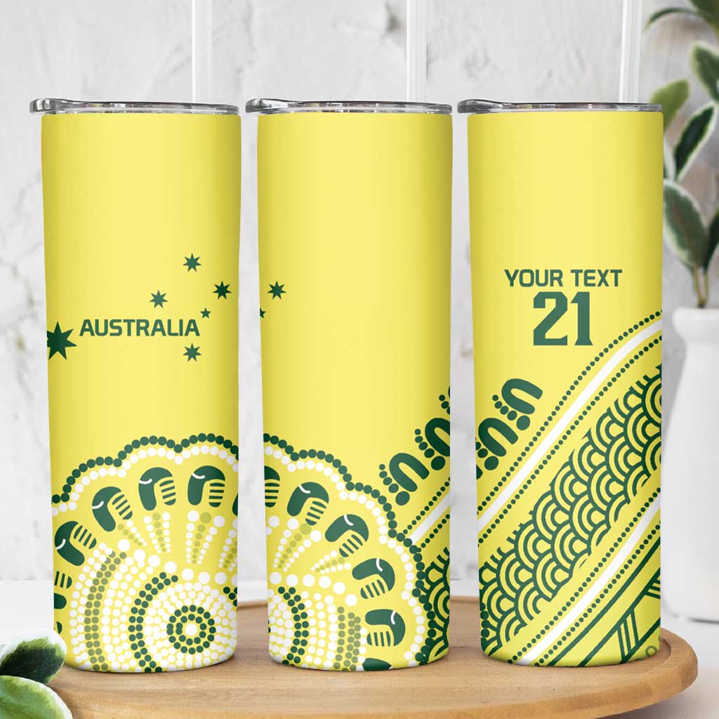 Custom Cricket Aussie Pride Skinny Tumbler Aboriginal Dot Art Cricket - Aussie Hoodie