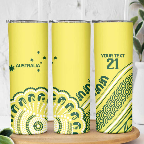 Custom Cricket Aussie Pride Skinny Tumbler Aboriginal Dot Art Cricket - Aussie Hoodie
