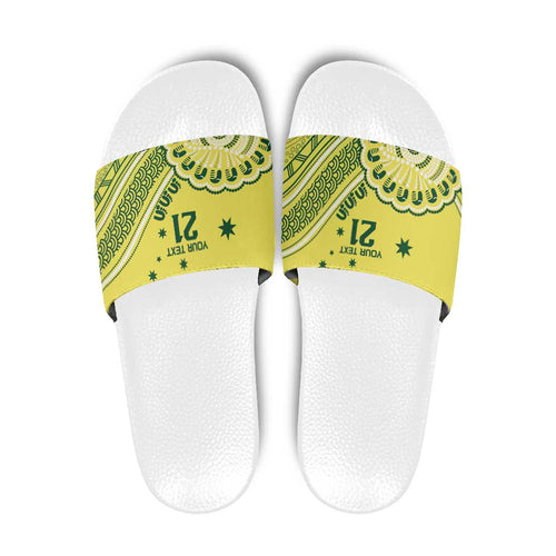 Custom Cricket Aussie Pride Slide Sandals Aboriginal Dot Art Cricket - Aussie Hoodie