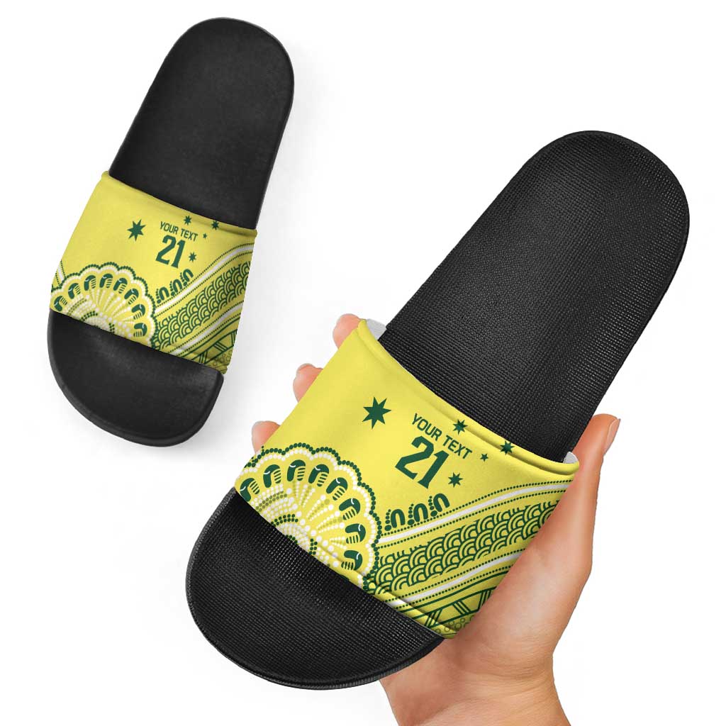 Custom Cricket Aussie Pride Slide Sandals Aboriginal Dot Art Cricket - Aussie Hoodie