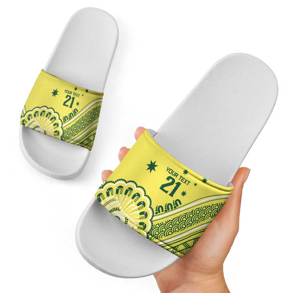 Custom Cricket Aussie Pride Slide Sandals Aboriginal Dot Art Cricket - Aussie Hoodie