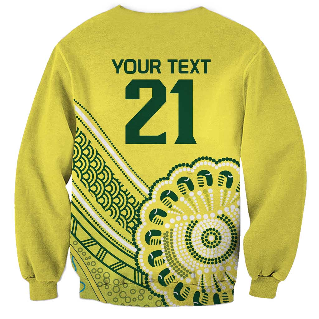 Custom Cricket Aussie Pride Sweatshirt Aboriginal Dot Art Cricket - Aussie Hoodie