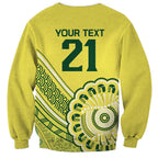 Custom Cricket Aussie Pride Sweatshirt Aboriginal Dot Art Cricket - Aussie Hoodie