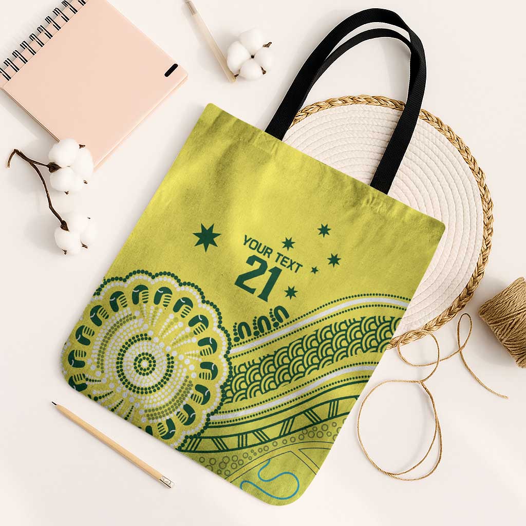 Custom Cricket Aussie Pride Tote Bag Aboriginal Dot Art Cricket - Aussie Hoodie