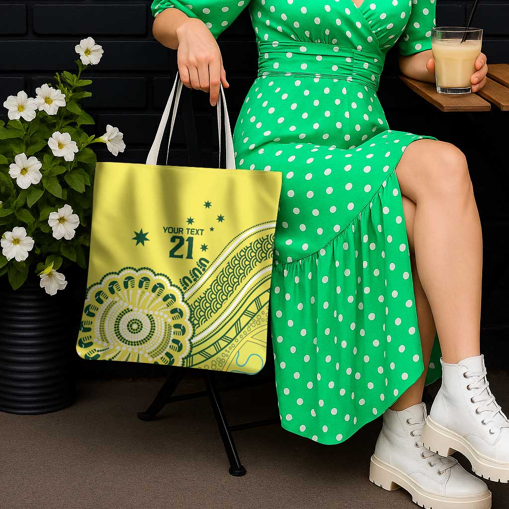 Custom Cricket Aussie Pride Tote Bag Aboriginal Dot Art Cricket - Aussie Hoodie