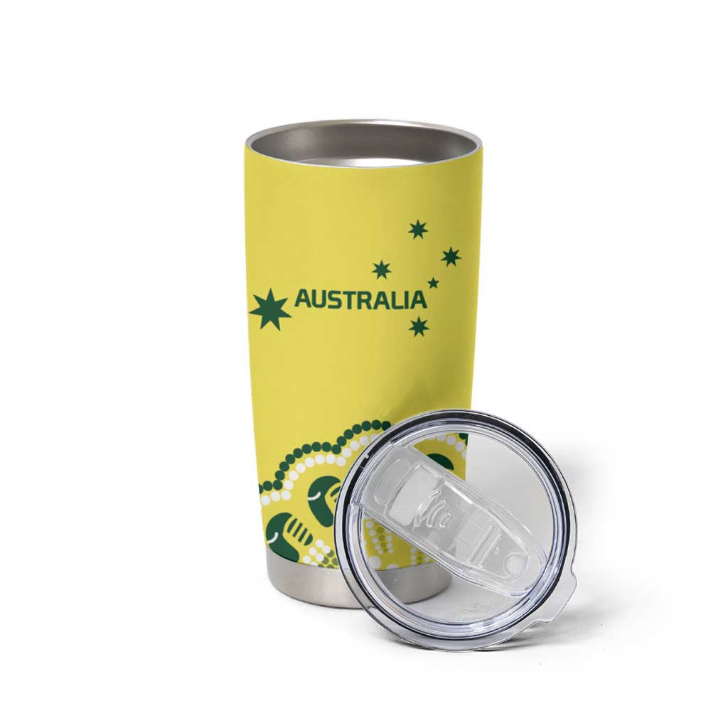 Custom Cricket Aussie Pride Tumbler Cup Aboriginal Dot Art Cricket - Aussie Hoodie